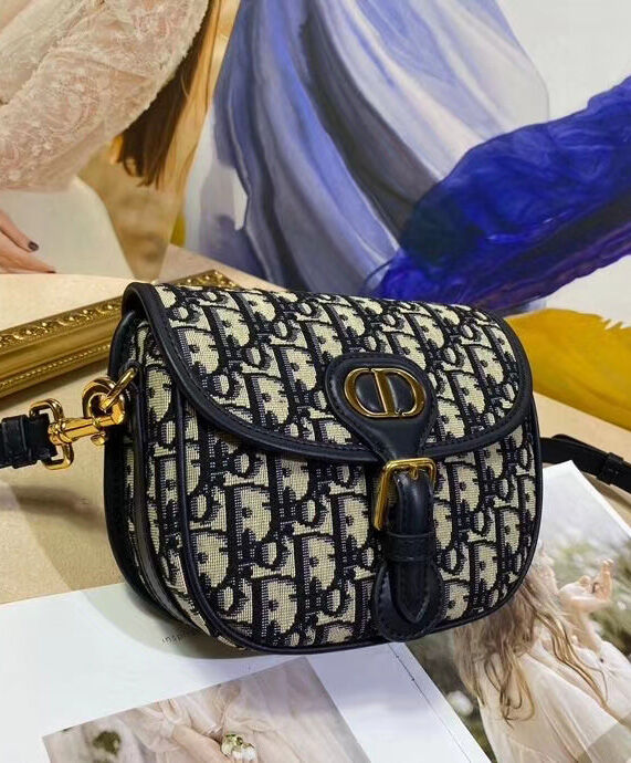 Christian Dior Small Dior Bobby Handbag Dark Blue