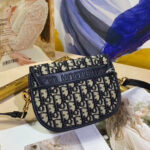 Christian Dior Small Dior Bobby Handbag Dark Blue