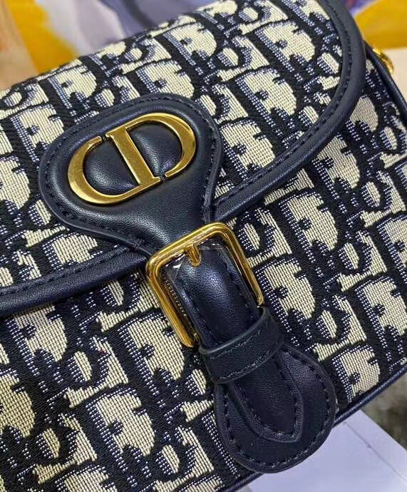Christian Dior Small Dior Bobby Handbag Dark Blue