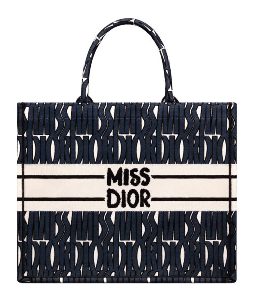 Christian Dior Large Dior Book Tote Dark Blue