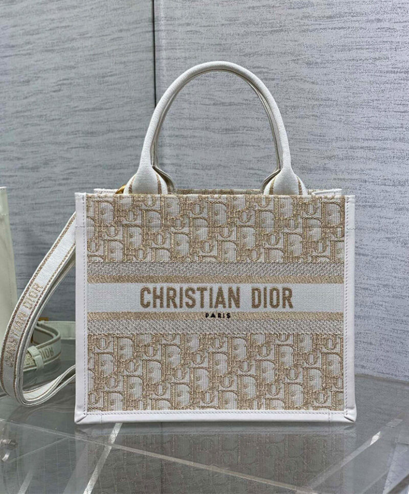 Christian Dior Small Dior Book Tote Cream