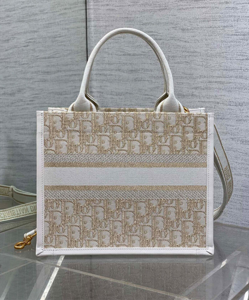 Christian Dior Small Dior Book Tote Cream
