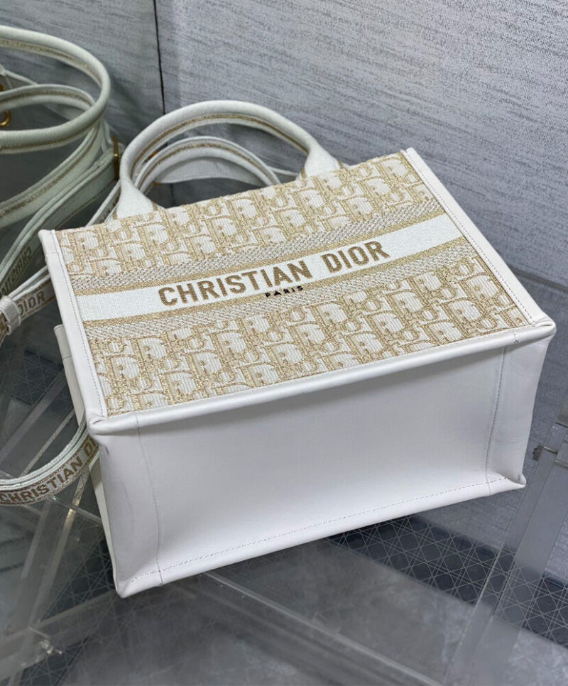 Christian Dior Small Dior Book Tote Cream