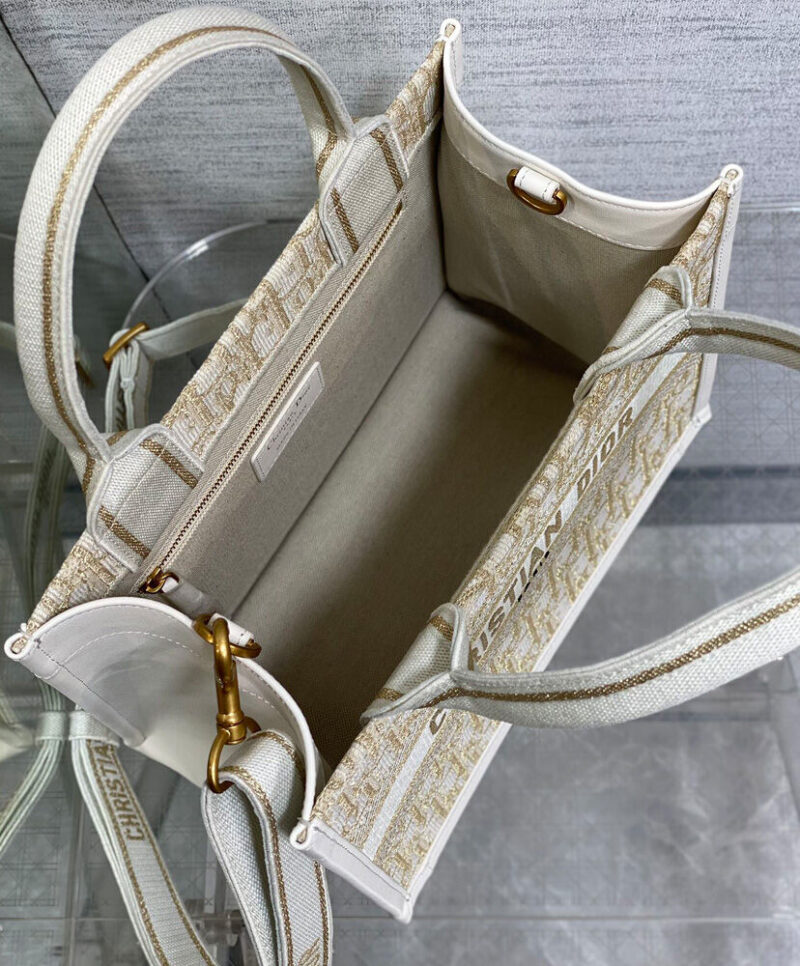 Christian Dior Small Dior Book Tote Cream