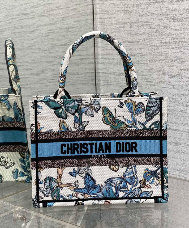 Christian Dior Small Dior Book Tote Blue