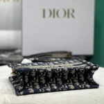 Christian Dior Mini Dior Book Tote With Strap Dark Blue
