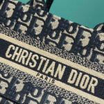 Christian Dior Mini Dior Book Tote With Strap Dark Blue