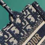 Christian Dior Mini Dior Book Tote With Strap Dark Blue