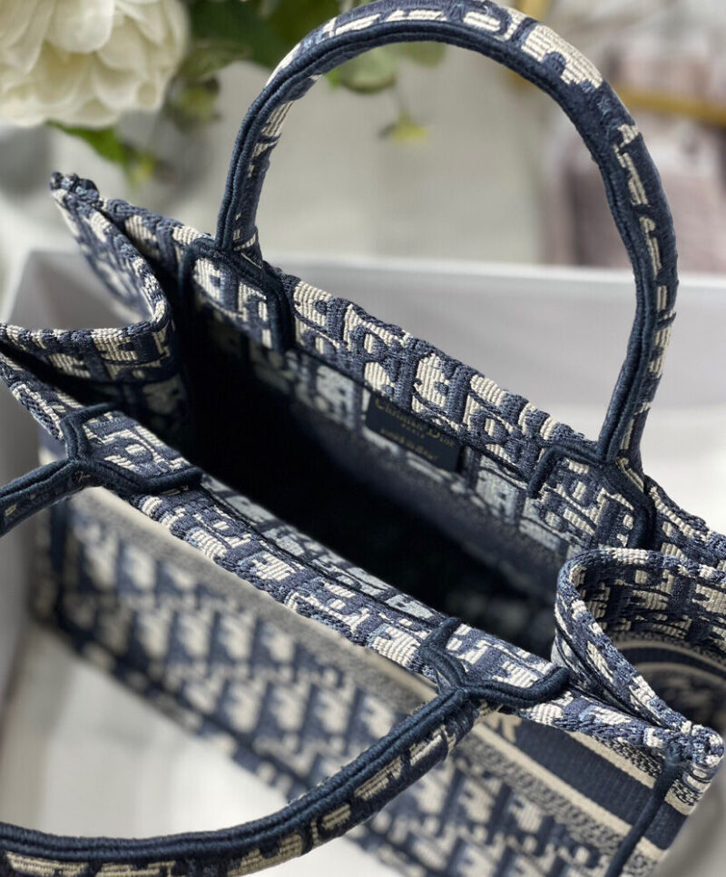 Christian Dior Small Dior Book Tote Dark Blue