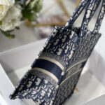 Christian Dior Small Dior Book Tote Dark Blue