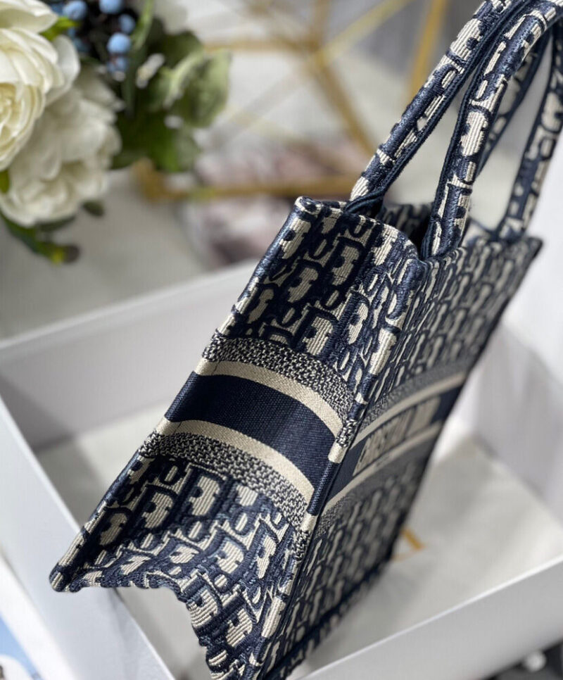 Christian Dior Small Dior Book Tote Dark Blue