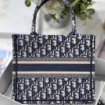 Christian Dior Small Dior Book Tote Dark Blue