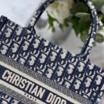 Christian Dior Small Dior Book Tote Dark Blue