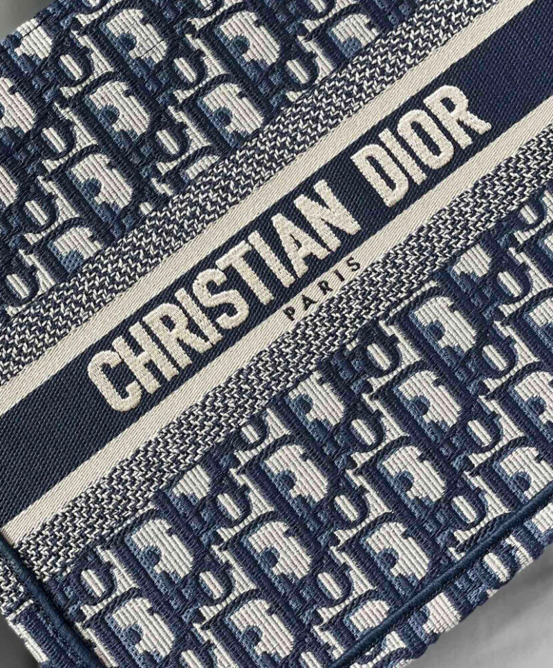 Christian Dior Small Dior Book Tote Dark Blue