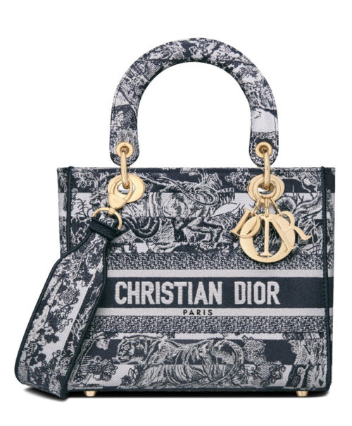 Christian Dior Medium Lady D-Lite Bag Dark Blue