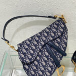 Christian Dior Saddle Bag With Strap Dark Blue