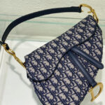 Christian Dior Saddle Bag With Strap Dark Blue