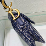 Christian Dior Saddle Bag With Strap Dark Blue