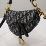 Christian Dior Mini Saddle Bag With Strap Dark Blue