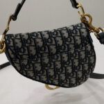 Christian Dior Mini Saddle Bag With Strap Dark Blue