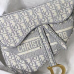 Christian Dior Saddle Original Oblique Embroidered Canvas Bag Gray