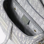 Christian Dior Saddle Original Oblique Embroidered Canvas Bag Gray