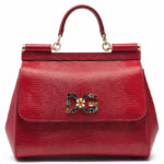 Dolce & Gabbana Sicily handbag With iguana-print and DG crystal logo patch