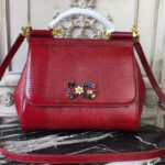Dolce & Gabbana Sicily handbag With iguana-print and DG crystal logo patch