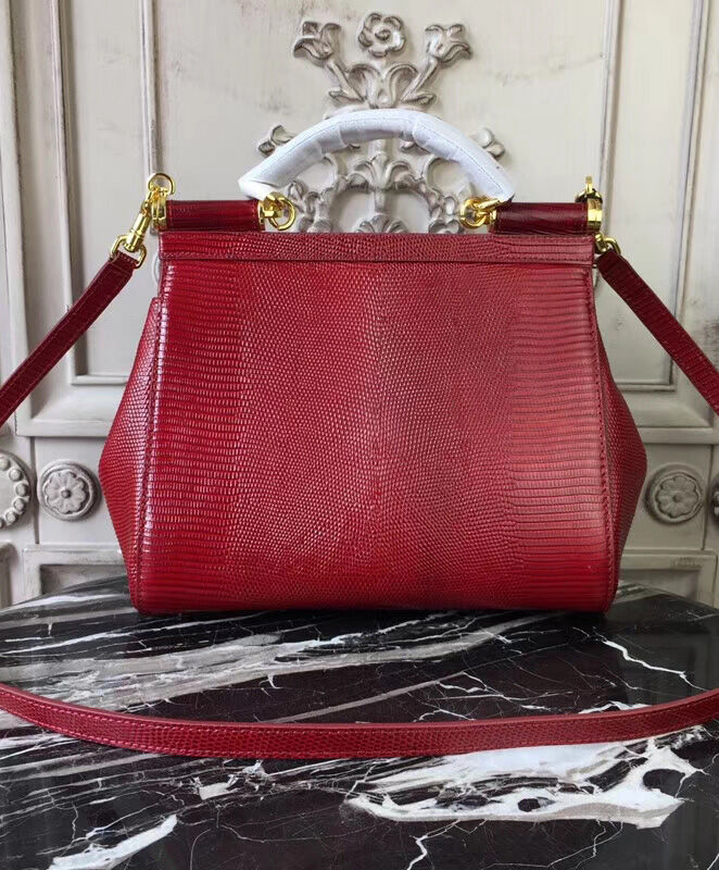Dolce & Gabbana Sicily handbag With iguana-print and DG crystal logo patch
