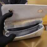 Dolce Gabbana Satin Sicily Bag With Fusible Rhinestones Silver