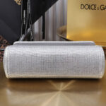 Dolce Gabbana Satin Sicily Bag With Fusible Rhinestones Silver