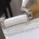 Dolce Gabbana Satin Sicily Bag With Fusible Rhinestones Silver