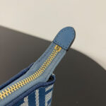 Fendi denim-effect FF Jacquard Charm Pouch With 8BS073 Blue