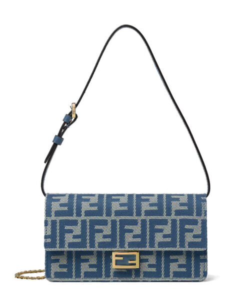 Fendi Fendi Women Baguette Wallet On Chain 8M0498 Blue