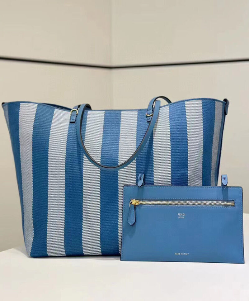 Fendi Roll Large Tote Bag 8BH425 Blue