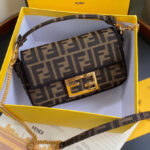 Fendi Mini Baguette Fabric Bag 8BS0171 Coffee
