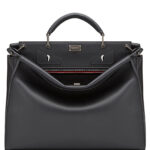 Fendi Peekaboo Fit Smooth black leather bag 7VA4069 Black