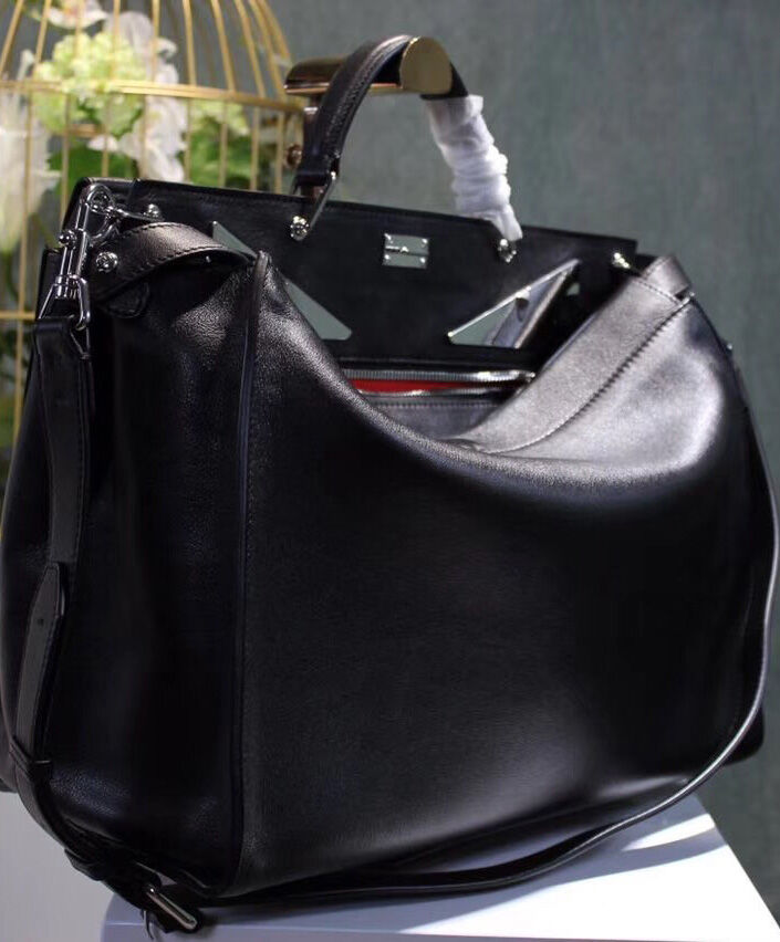 Fendi Peekaboo Fit Smooth black leather bag 7VA4069 Black