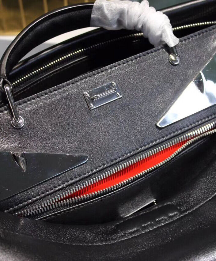 Fendi Peekaboo Fit Smooth black leather bag 7VA4069 Black