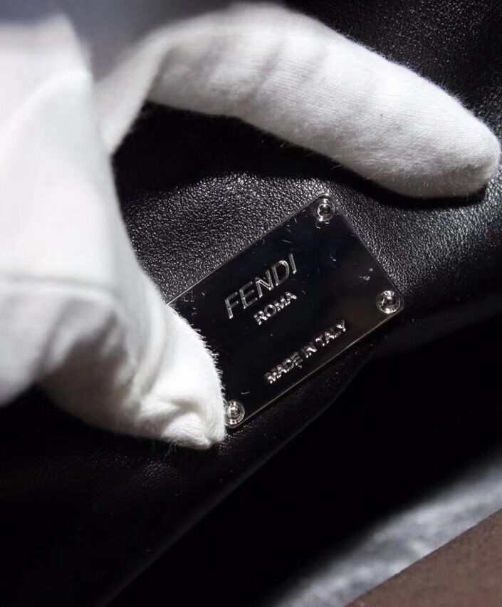 Fendi Peekaboo Fit Smooth black leather bag 7VA4069 Black