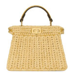 Fendi Sand Leather And Interlaced Fibre Bag 8BN335 Apricot