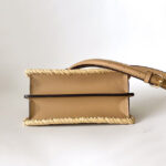 Fendi Sand Leather And Interlaced Fibre Bag 8BN335 Apricot