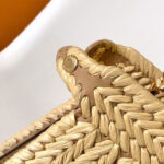 Fendi Sand Leather And Interlaced Fibre Bag 8BN335 Apricot