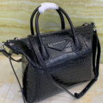 Givenchy Small Antigona Soft Bag In Crocodile Effect Leather Black
