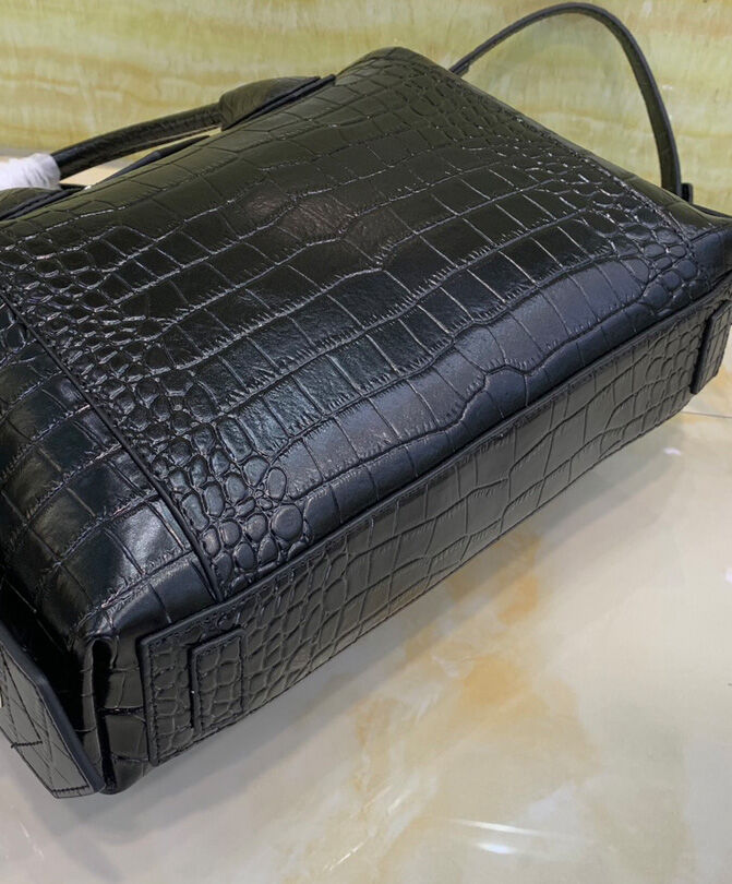 Givenchy Small Antigona Soft Bag In Crocodile Effect Leather Black