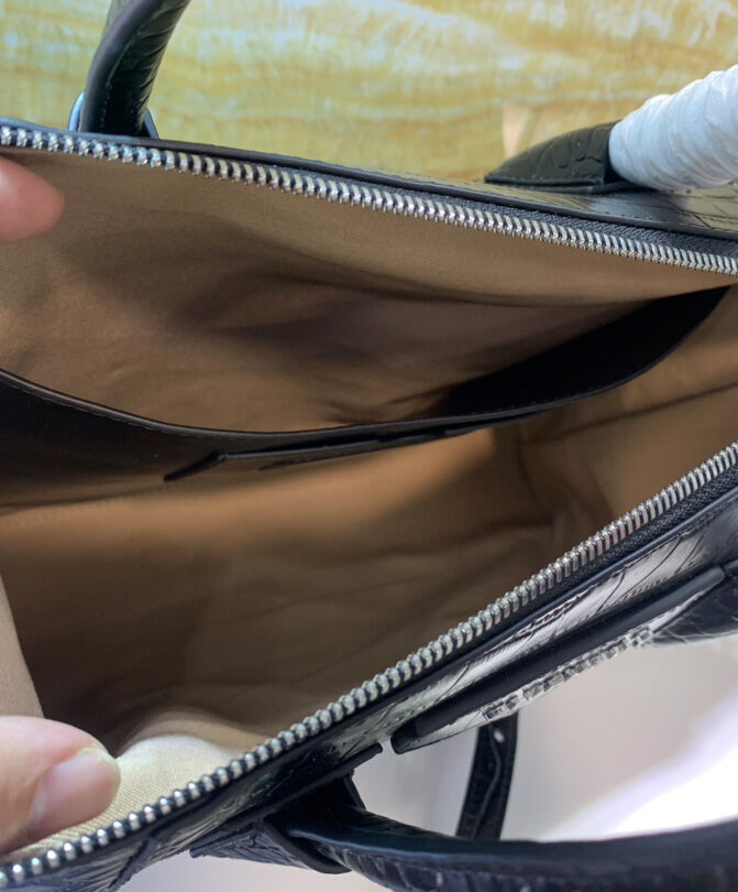 Givenchy Small Antigona Soft Bag In Crocodile Effect Leather Black