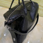 Givenchy Medium Antigona Soft Bag In Crocodile Effect Leather Black