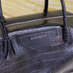 Givenchy Medium Antigona Soft Bag In Crocodile Effect Leather Black