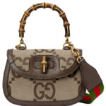 Gucci Small Jumbo GG Bag With Bamboo 675797 Dark Coffee