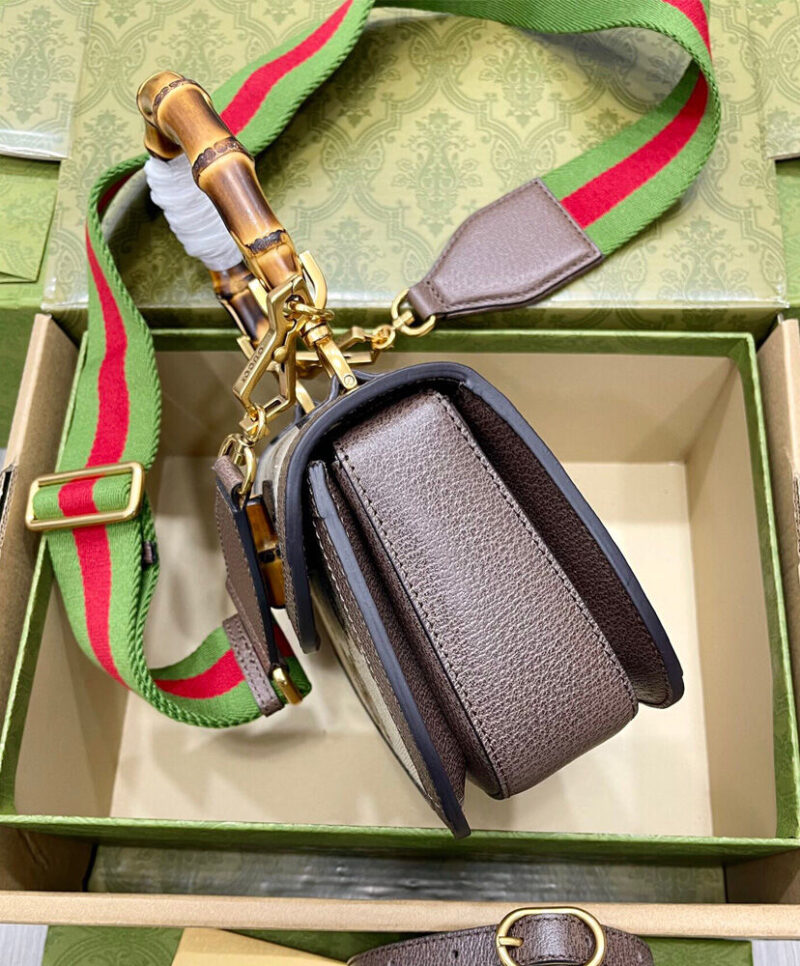 Gucci Small Jumbo GG Bag With Bamboo 675797 Dark Coffee